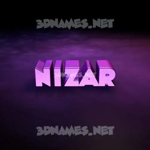 nizar in Big Purple style - 3D name wallpaper