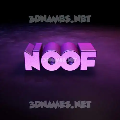 noof in Big Purple style - 3D name wallpaper