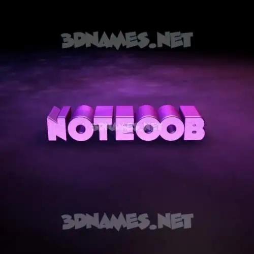 noteoob in Big Purple style - 3D name wallpaper