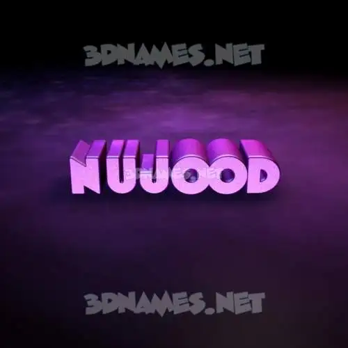 nujood in Big Purple style - 3D name wallpaper