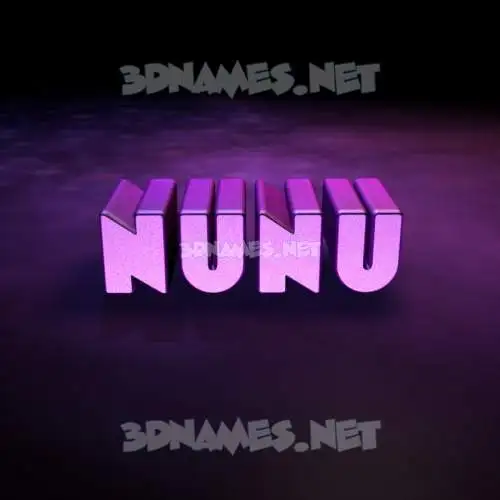 nunu in Big Purple style - 3D name wallpaper