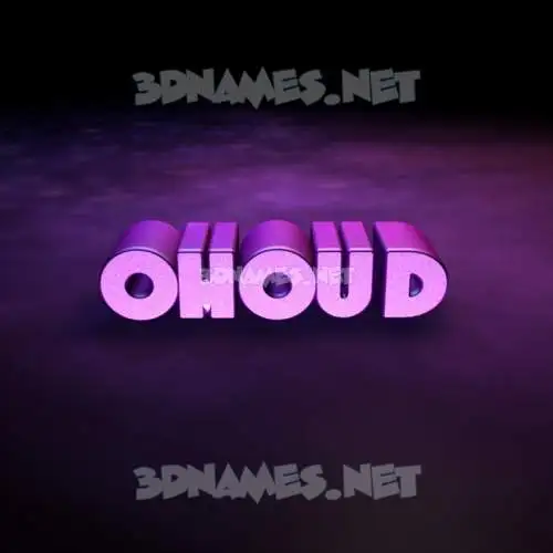 ohoud in Big Purple style - 3D name wallpaper