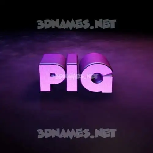 pig in Big Purple style - 3D name wallpaper