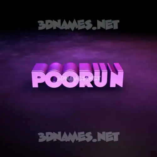 poorun in Big Purple style - 3D name wallpaper