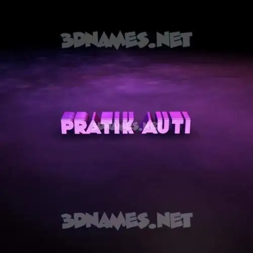 pratik auti in Big Purple style - 3D name wallpaper