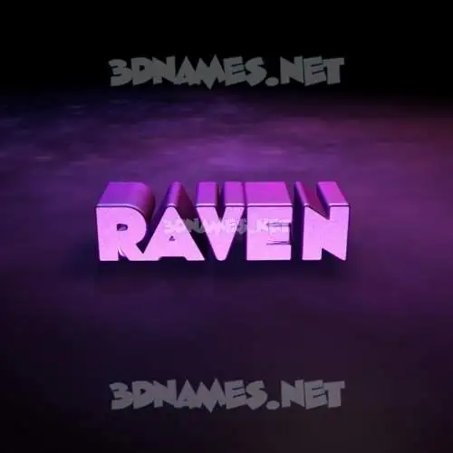 raven in Big Purple style - 3D name wallpaper raven in Big Purple style - 3D name wallpaper