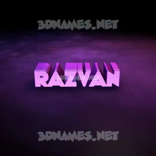 razvan in Big Purple style - 3D name wallpaper