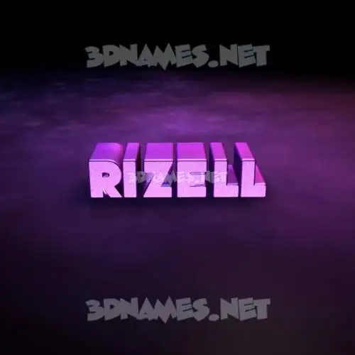rizell in Big Purple style - 3D name wallpaper