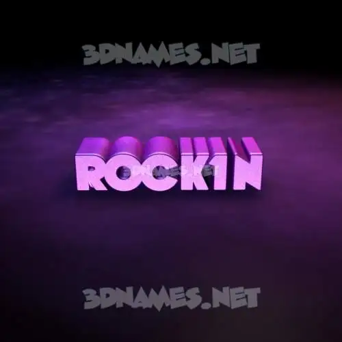 rock1n in Big Purple style - 3D name wallpaper