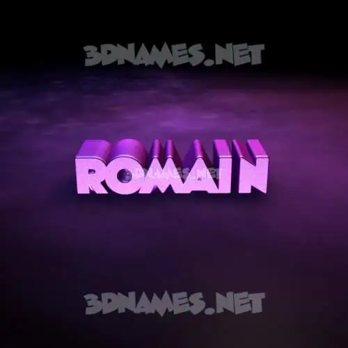 romain in Big Purple style - 3D name wallpaper