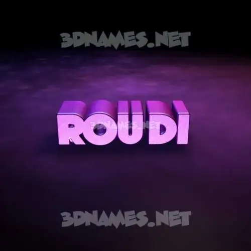 roudi in Big Purple style - 3D name wallpaper
