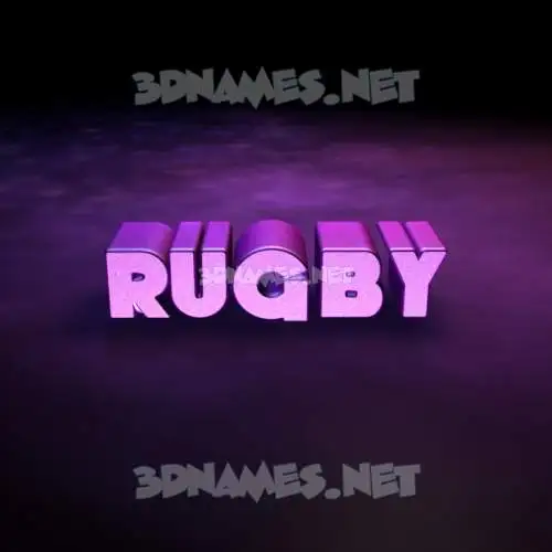 rugby in Big Purple style - 3D name wallpaper