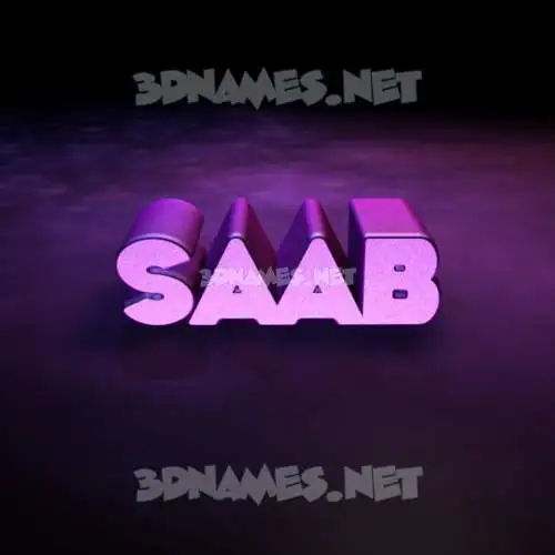 saab in Big Purple style - 3D name wallpaper