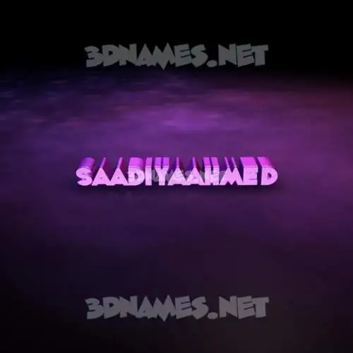 saadiyaahmed in Big Purple style - 3D name wallpaper