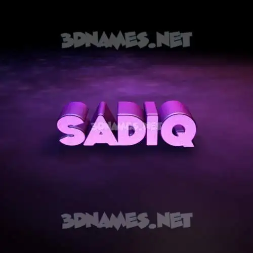 sadiq in Big Purple style - 3D name wallpaper