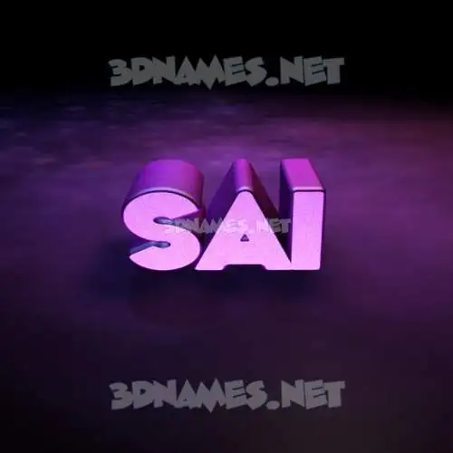 sai in Big Purple style - 3D name wallpaper