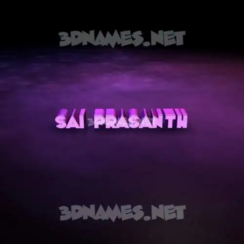 sai prasanth in Big Purple style - 3D name wallpaper
