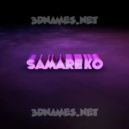 samareko in Big Purple style - 3D name wallpaper