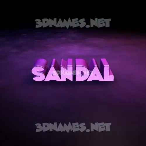 sandal in Big Purple style - 3D name wallpaper