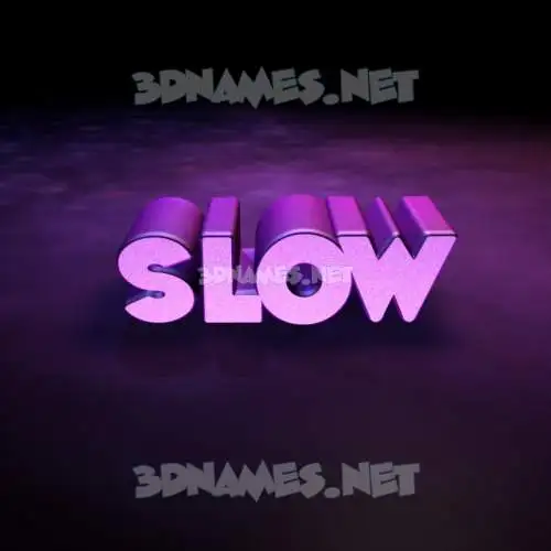slow in Big Purple style - 3D name wallpaper