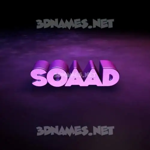 soaad in Big Purple style - 3D name wallpaper