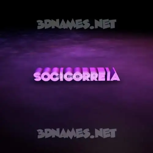 socicorreia in Big Purple style - 3D name wallpaper
