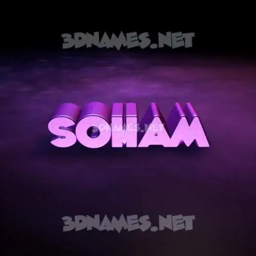 soham in Big Purple style - 3D name wallpaper