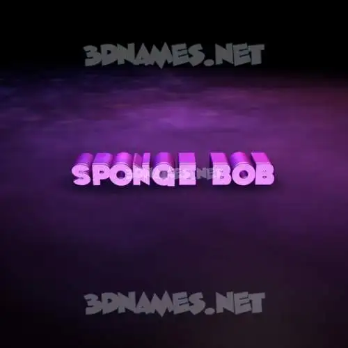 sponge bob in Big Purple style - 3D name wallpaper