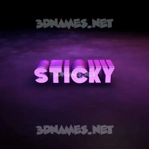 sticky in Big Purple style - 3D name wallpaper