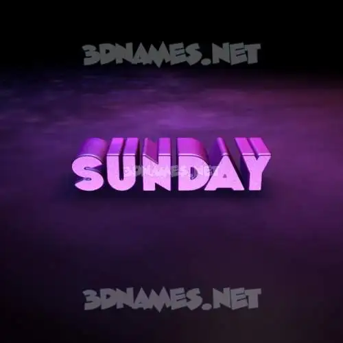 sunday in Big Purple style - 3D name wallpaper