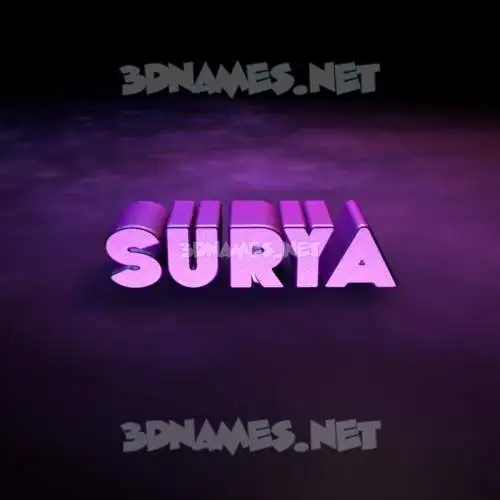surya in Big Purple style - 3D name wallpaper