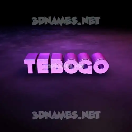 tebogo in Big Purple style - 3D name wallpaper