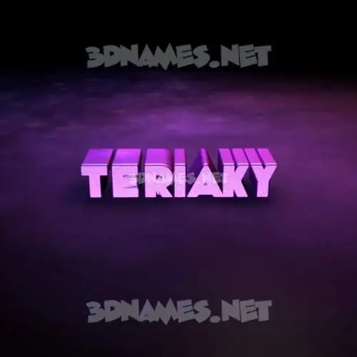 teriaky in Big Purple style - 3D name wallpaper