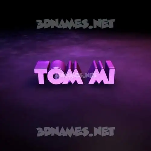 tom mi in Big Purple style - 3D name wallpaper