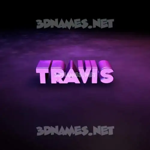 travis in Big Purple style - 3D name wallpaper
