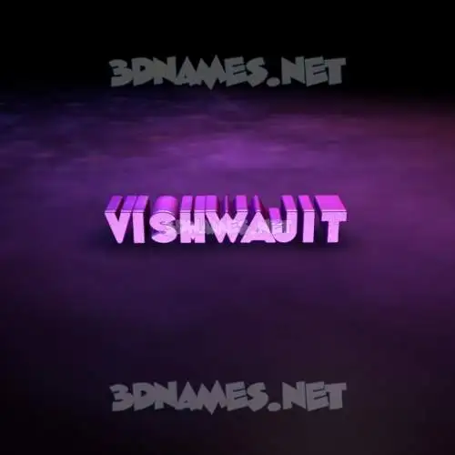 vishwajit in Big Purple style - 3D name wallpaper