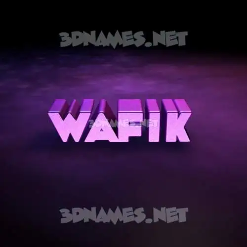 wafik in Big Purple style - 3D name wallpaper wafik in Big Purple style - 3D name wallpaper