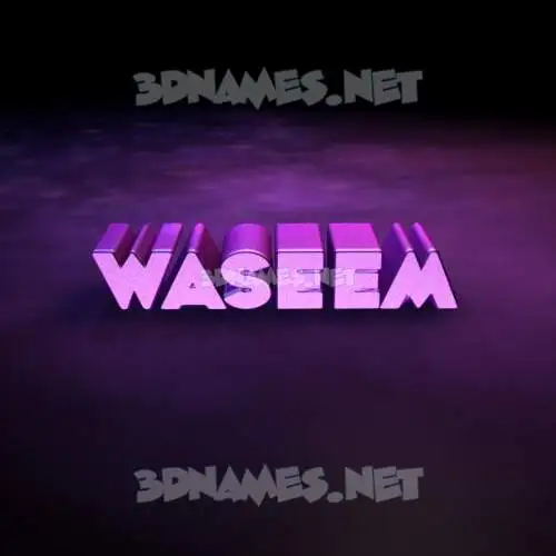 waseem in Big Purple style - 3D name wallpaper