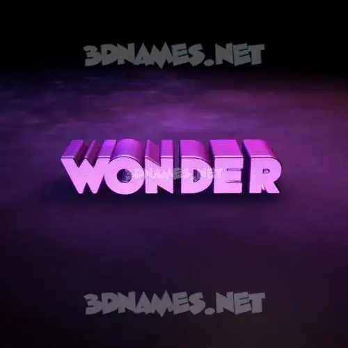 wonder in Big Purple style - 3D name wallpaper wonder in Big Purple style - 3D name wallpaper