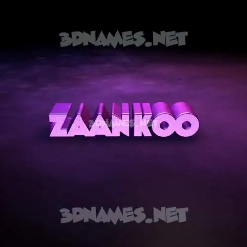 zaankoo in Big Purple style - 3D name wallpaper