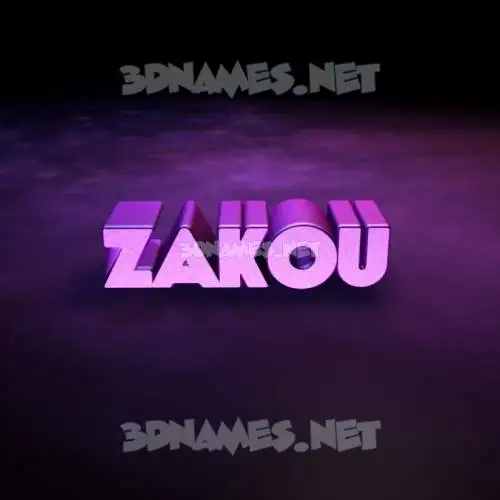 zakou in Big Purple style - 3D name wallpaper