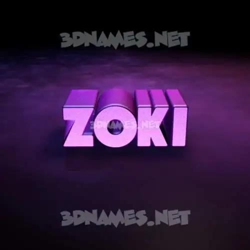 zoki in Big Purple style - 3D name wallpaper zoki in Big Purple style - 3D name wallpaper