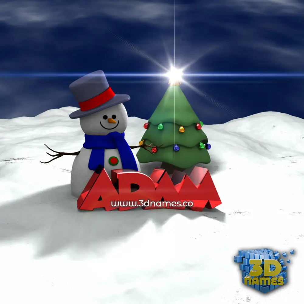 adam in Happy Xmas style - 3D name wallpaper