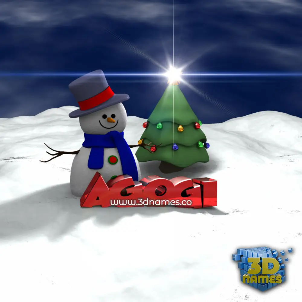 agogi in Happy Xmas style - 3D name wallpaper