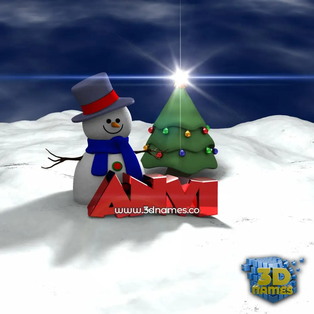 anvi in Happy Xmas style - 3D name wallpaper