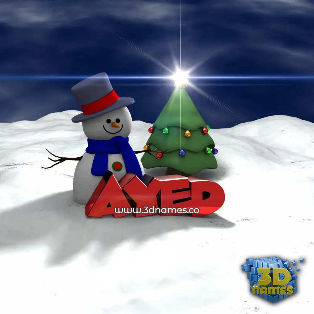 ayed in Happy Xmas style - 3D name wallpaper