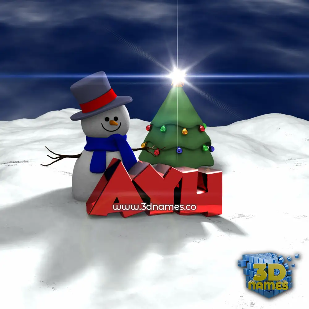 ayu in Happy Xmas style - 3D name wallpaper ayu in Happy Xmas style - 3D name wallpaper