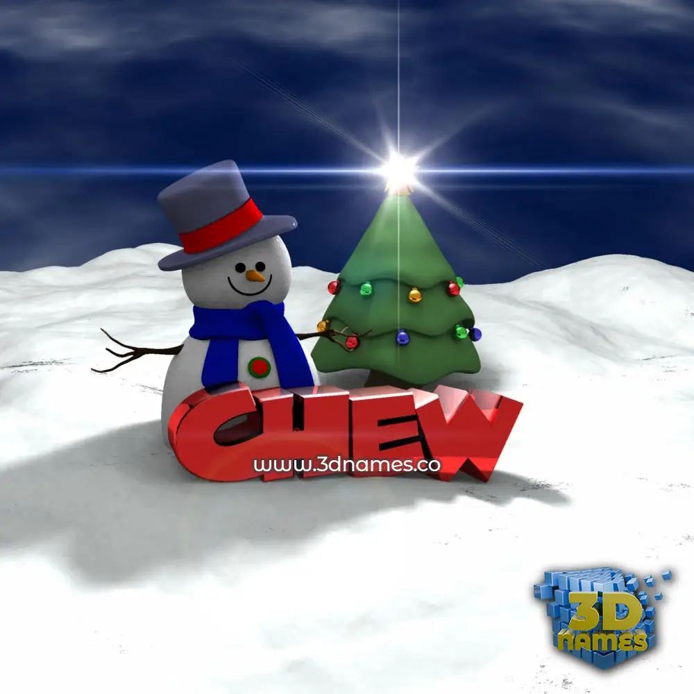 chew in Happy Xmas style - 3D name wallpaper
