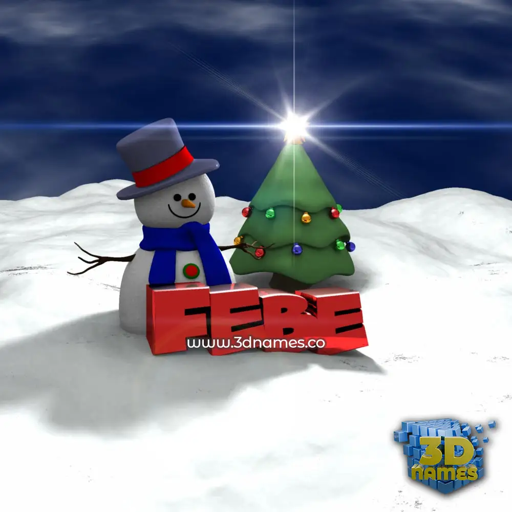febe in Happy Xmas style - 3D name wallpaper