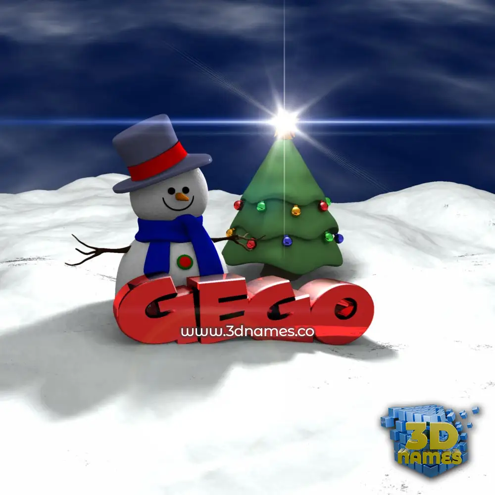 gego in Happy Xmas style - 3D name wallpaper gego in Happy Xmas style - 3D name wallpaper